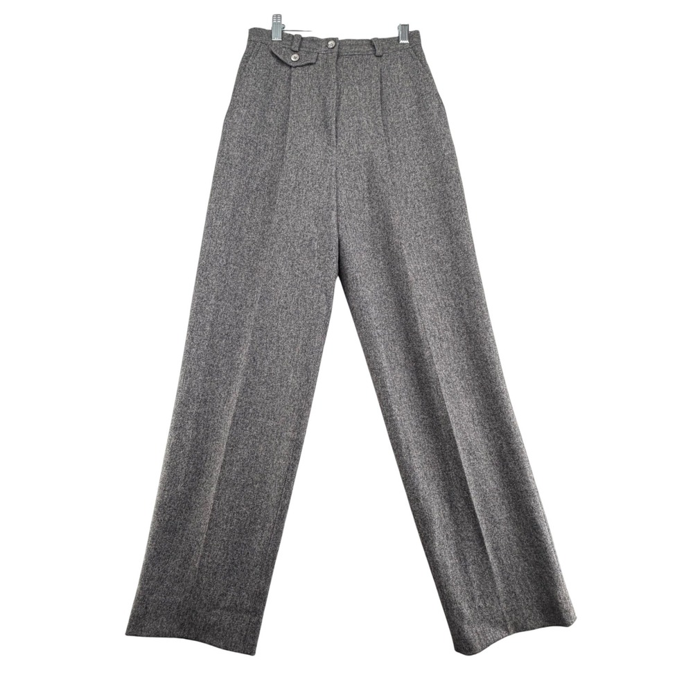 The Villager Wool Blend Trousers Women 6 Gray High Rise Straight Leg Vintage USA